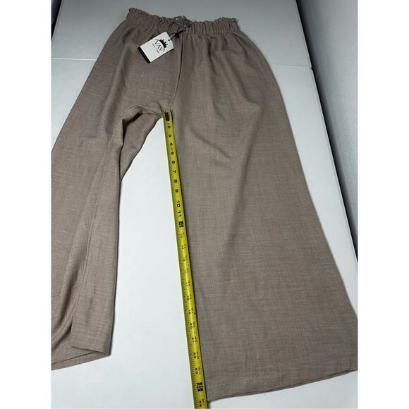 NWT VAV New York WIDE LEG PANTS WITH ELASTIC WAIST one Size Tan See Description - Picture 9 of 15